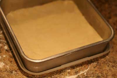 dough in the pan