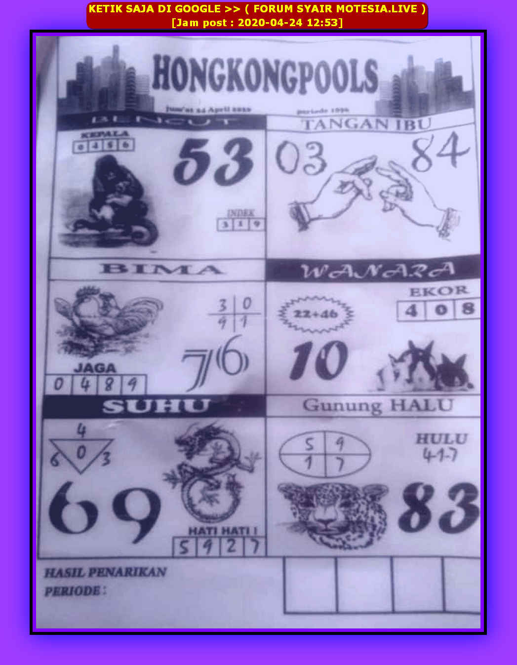 1 New Message Kode Syair Hongkong 24 April 2020 Forum Syair Togel Hongkong Singapura Sydney