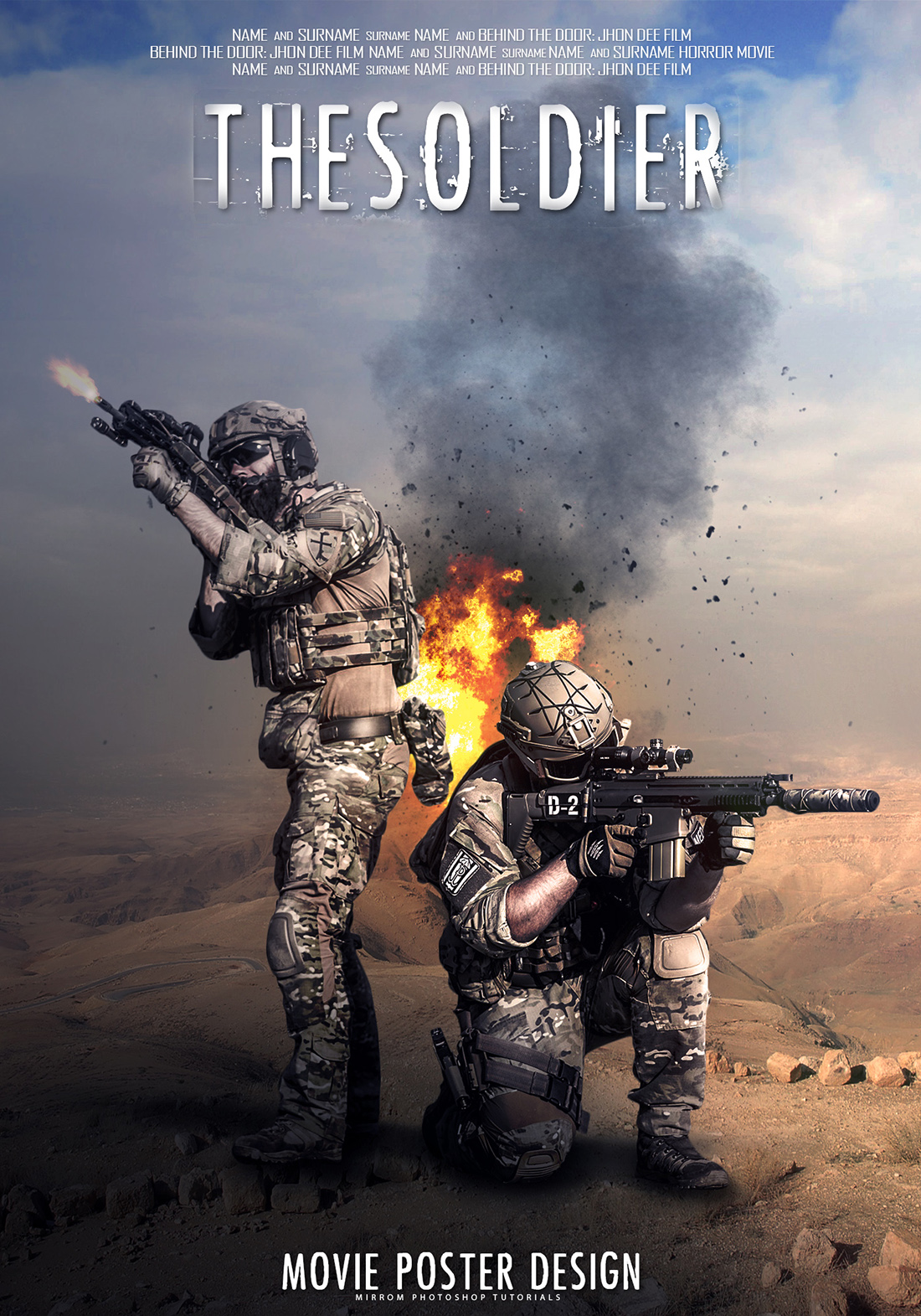 Create The Soldier Movie Teaser Poster Photoshop Tutorial