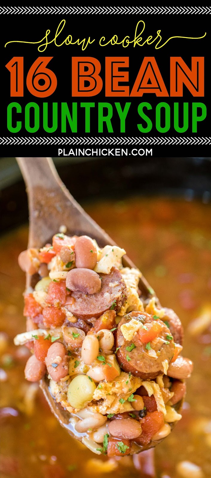 Slow Cooker 16 Bean Country Soup Plain Chicken®