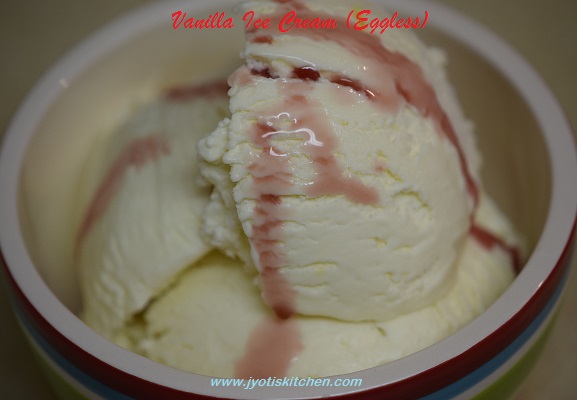 Vanilla Ice Cream (Eggless) recipe with step by step photo