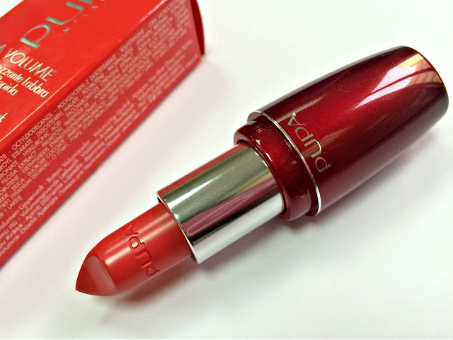 A gorgeous red-orange lipstick from Pupa, the Pupa Volume Lipstick in 403