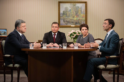 Интервью Порошенко украинским телеканалам