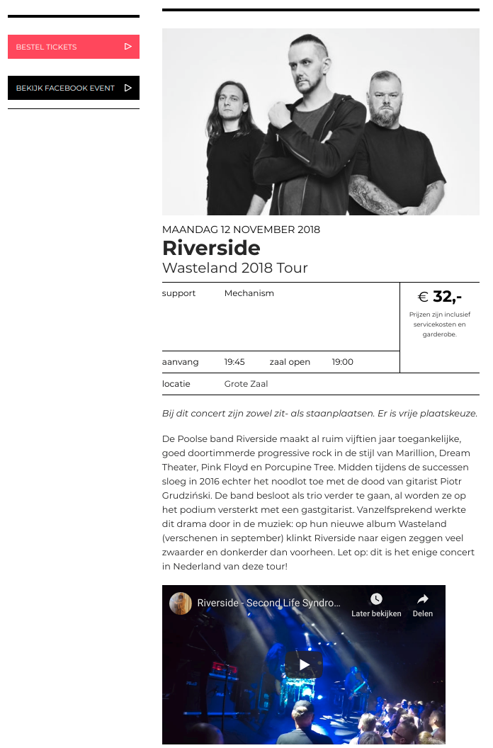 The page of Riverside show.