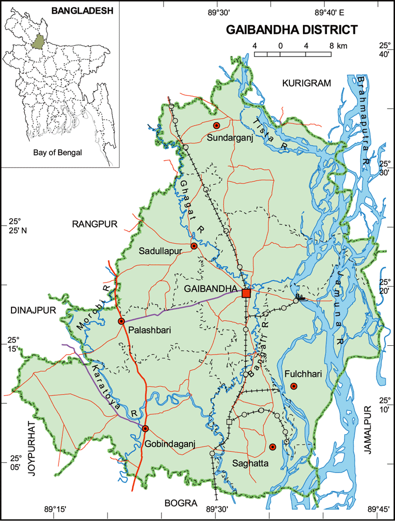 Gaibandha Sadar Upazila Map Maps Of Bangladesh: Gaibandha District