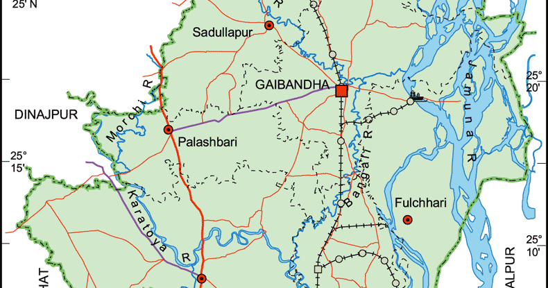 Gaibandha Sadar Upazila Map Maps Of Bangladesh: Gaibandha District