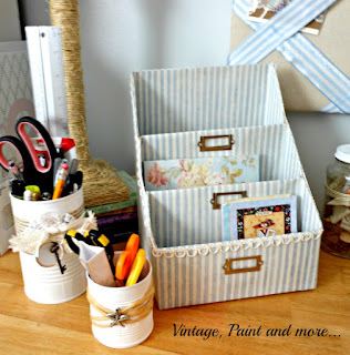 Vintage, Paint and more... paper organizer diy'd from cereal boxes