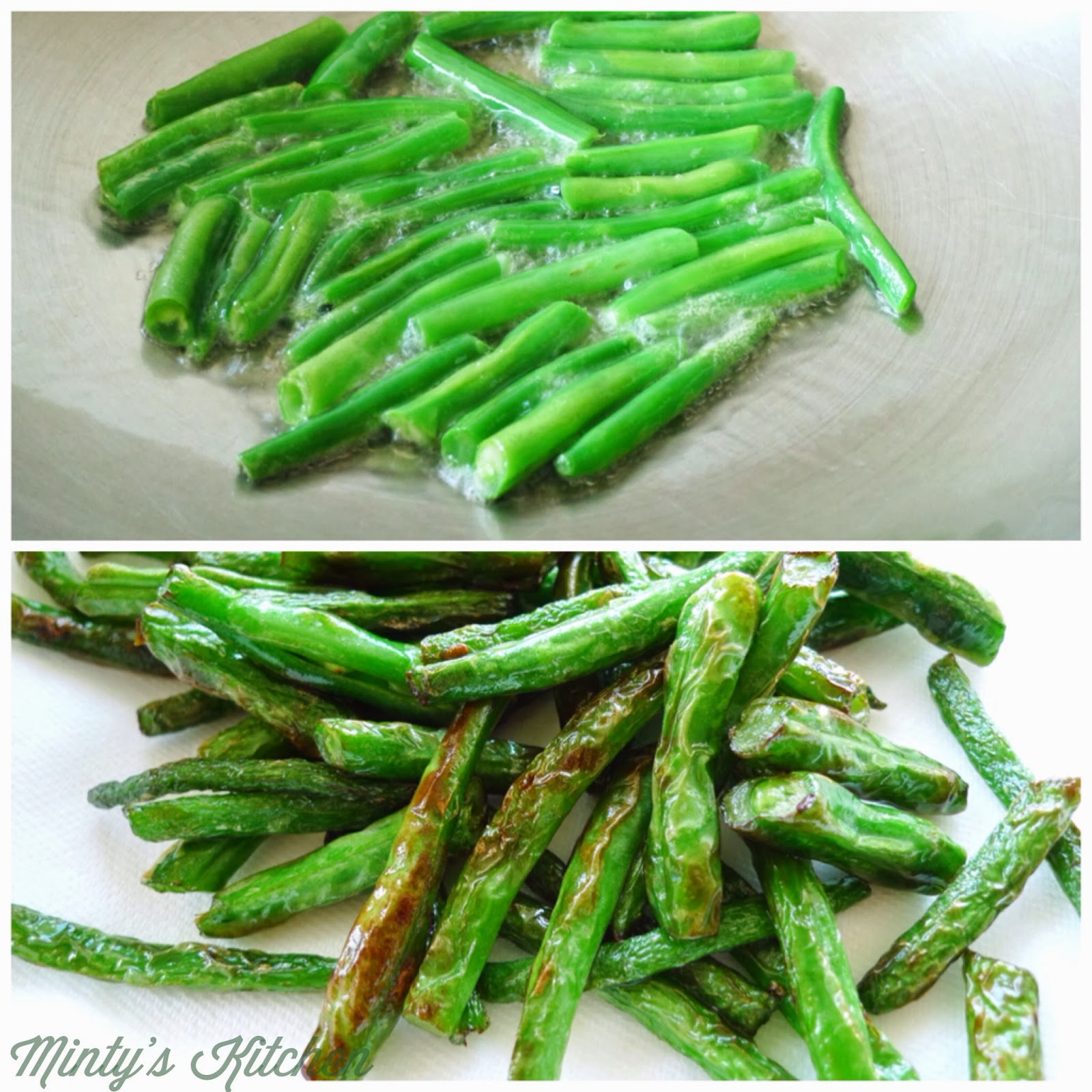 Minty's Kitchen Fried Green Beans with Minced Pork & XO Sauce [乾煸四季豆]