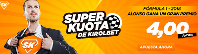 Kirolbet superkuota Fernando Alonso gana una carrera mundial F1 23 marzo Kirolbet superkuota Fernando Alonso gana una carrera mundial F1 23 marzo