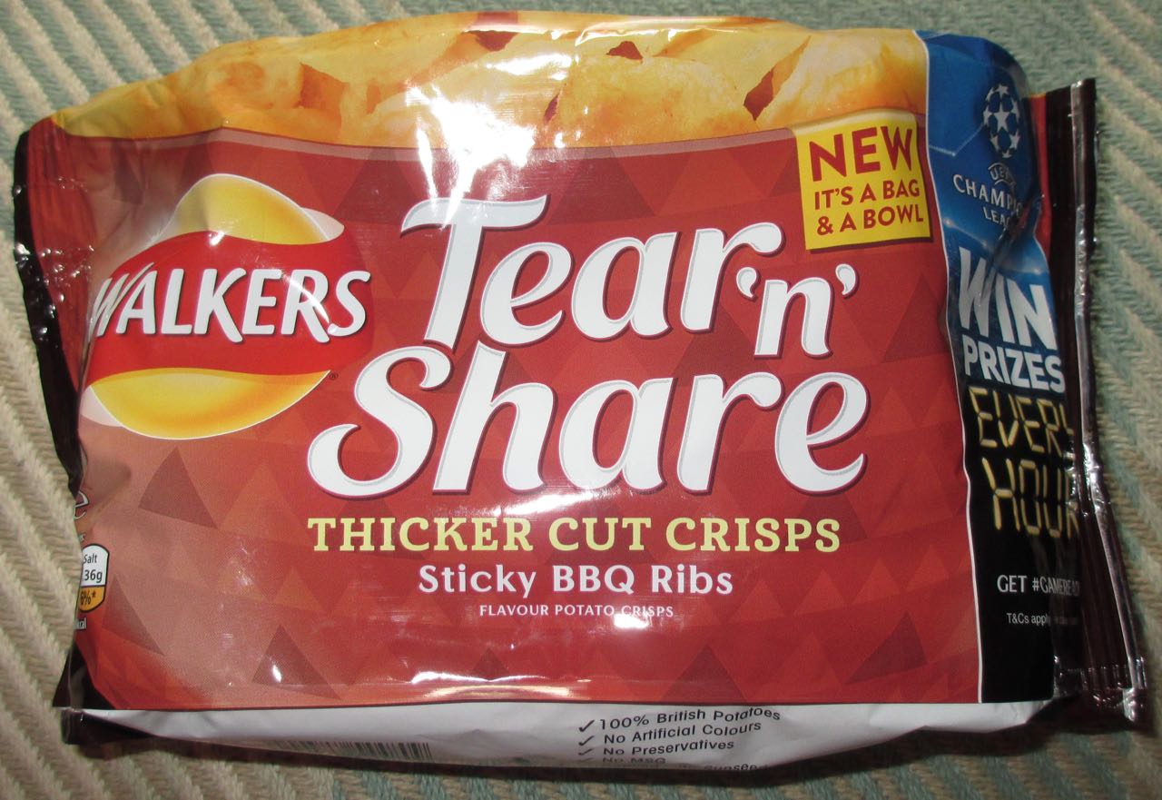 FOODSTUFF FINDS Walkers Tear n Share Sticky BBQ Ribs (Morrisons) [By