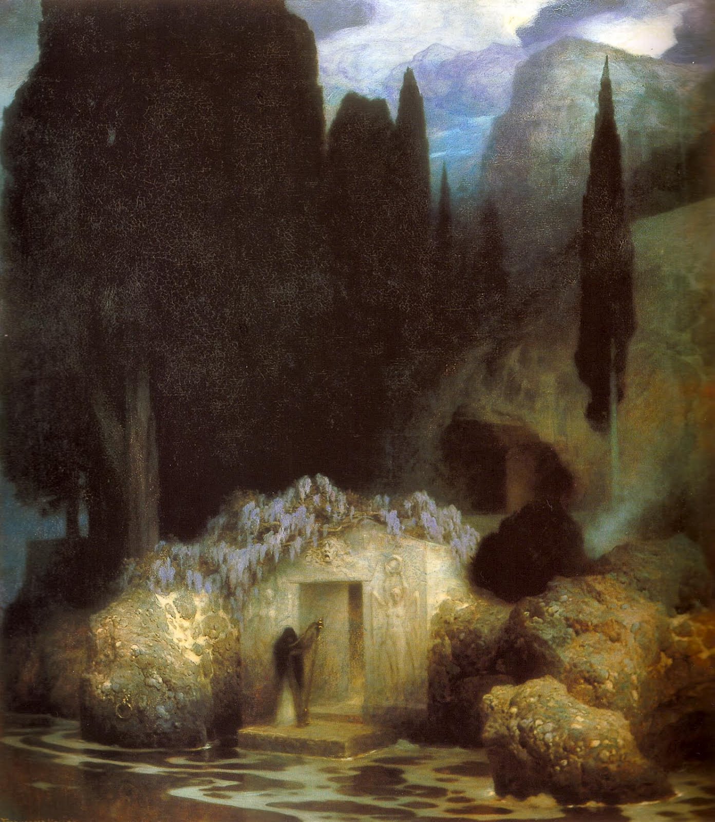 Ferdinand Keller, The Tomb of Böcklin (Böcklins Grab) Dark Classics