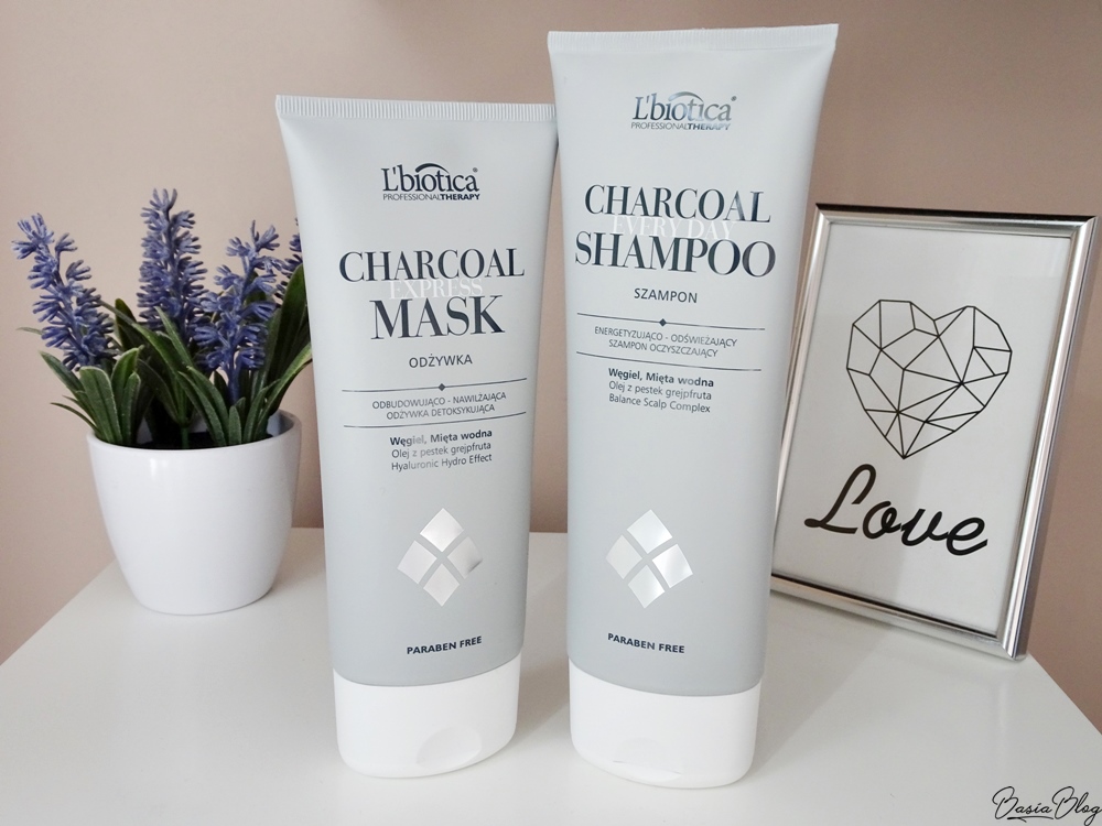 L'Biotica Charcoal mask, L'Biotica Charcoal shampoo, szampon węglowy, odżywka węglowa
