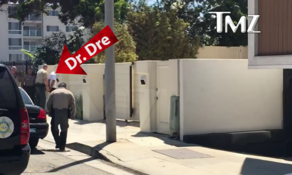 Dr Dre handcuffed & searched by cops after an alleged racist motorist claimed he threatened him with a gun Dr Dre handcuffed & searched by cops after an alleged racist motorist claimed he threatened him with a gun