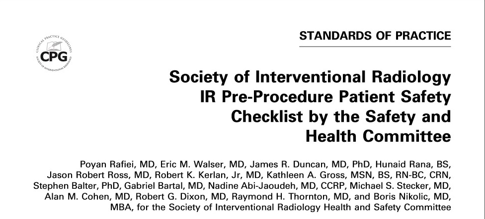 Vascular Mind : SOCIETY OF INTERVENTIONAL RADIOLOGY. IR PRE-PROCEDURE ...