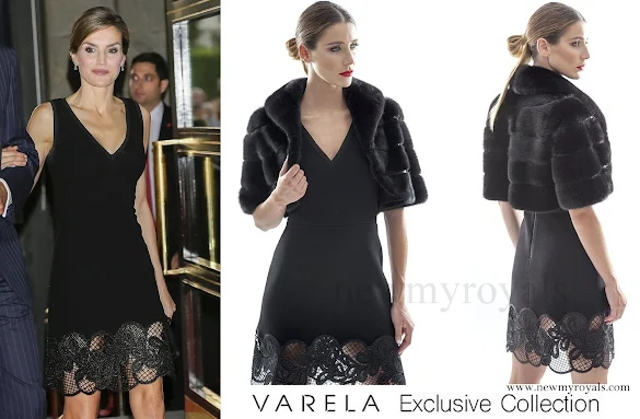 Queen Letizia wore Felipe Varela Dress Exclusive Collection