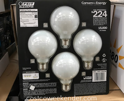 Costco 1162788 - Feit Electric Globe Frosted LED Bulbs: practical and will save you money in energy costs