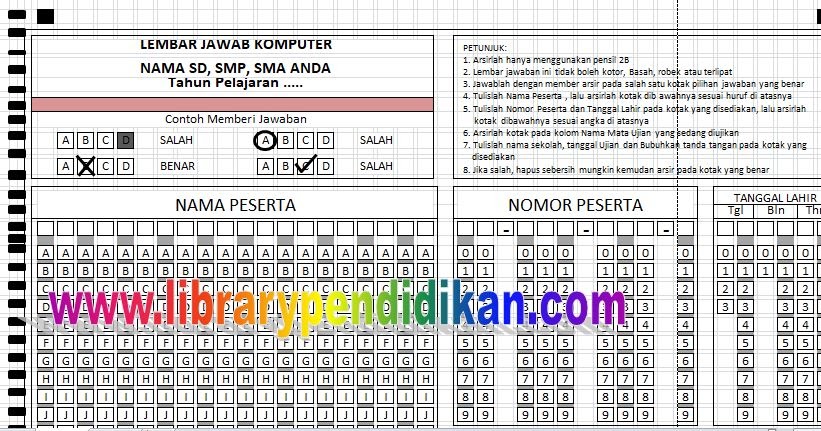 Download Ljk Lembar Balasan Komputer Format Excel Dapat Di Edit Untuk Sd Mi Smp Mts Sma Smk Ma
