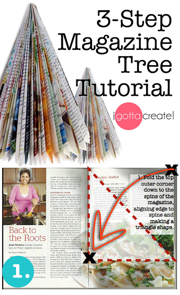 Make beautiful #holiday trees out of magazines in 3 simple steps! | Tutorial at I Gotta Create!