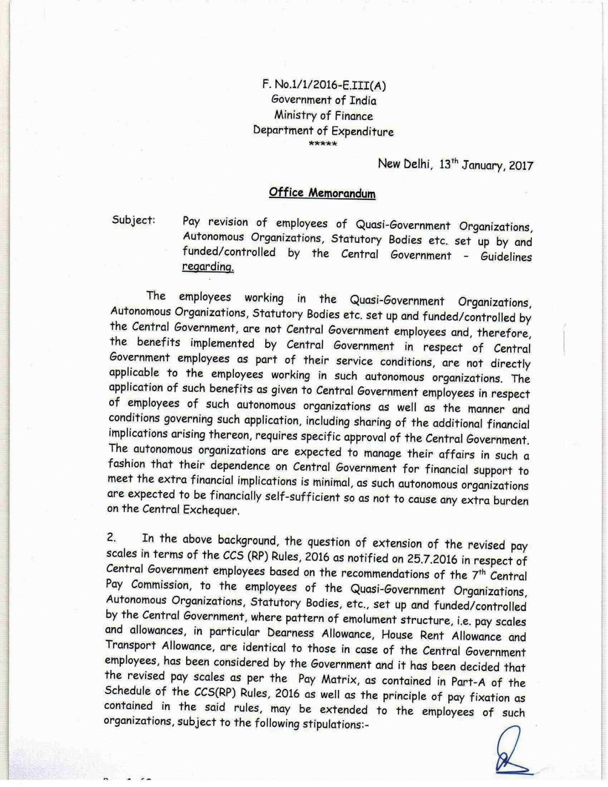 Confederation Of Central Government Employees & Workers PAY REVISION