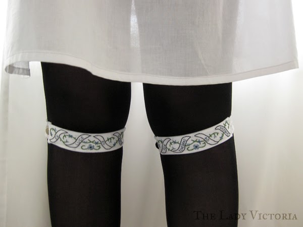 embroidered garters finished worn 1