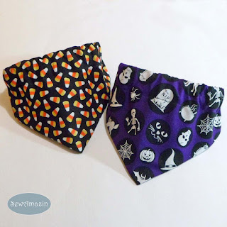 Glow in the Dark Halloween Dog Bandanas, Candy Corn