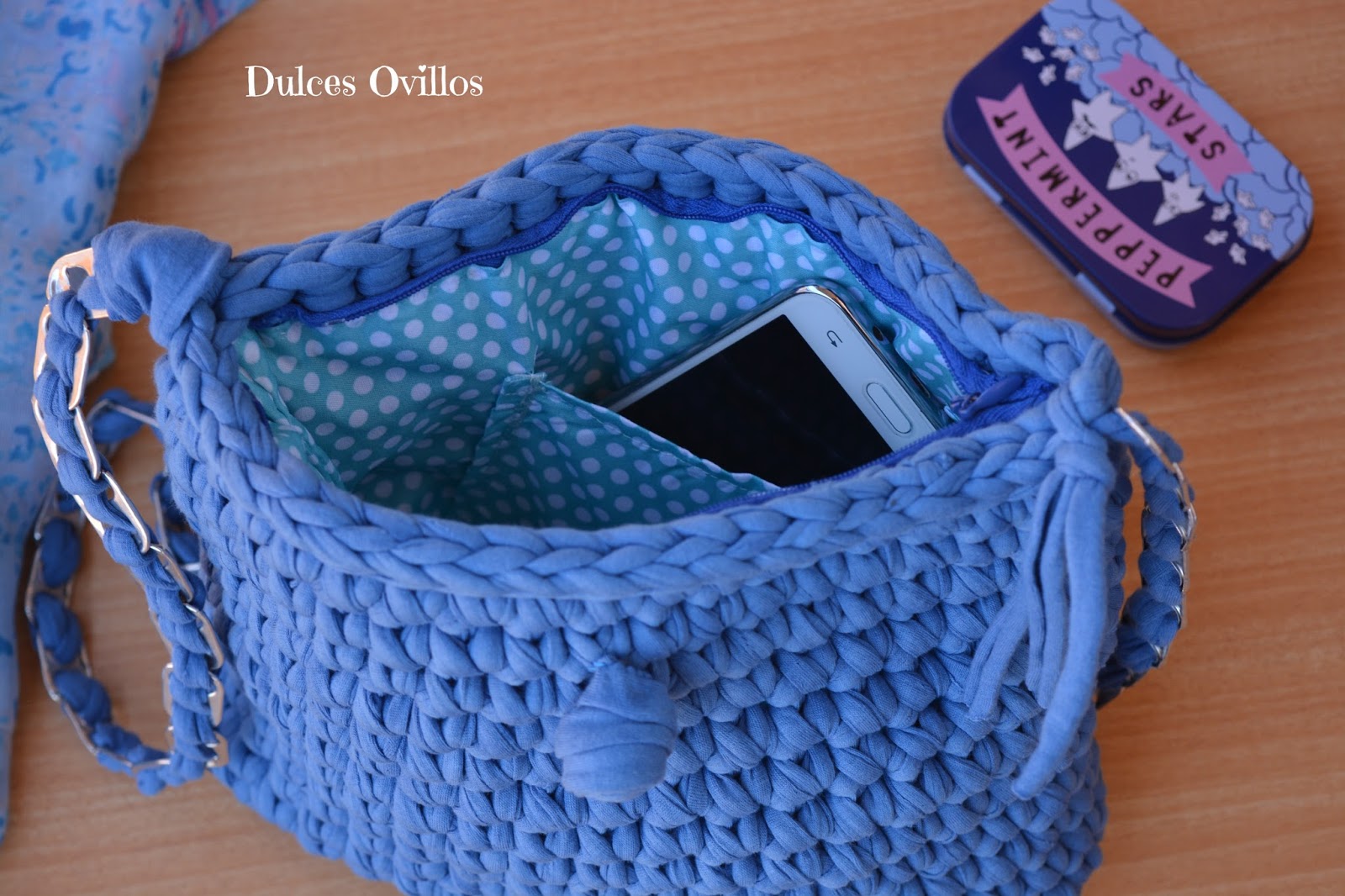Dulces Ovillos Bolso de trapillo Crochet