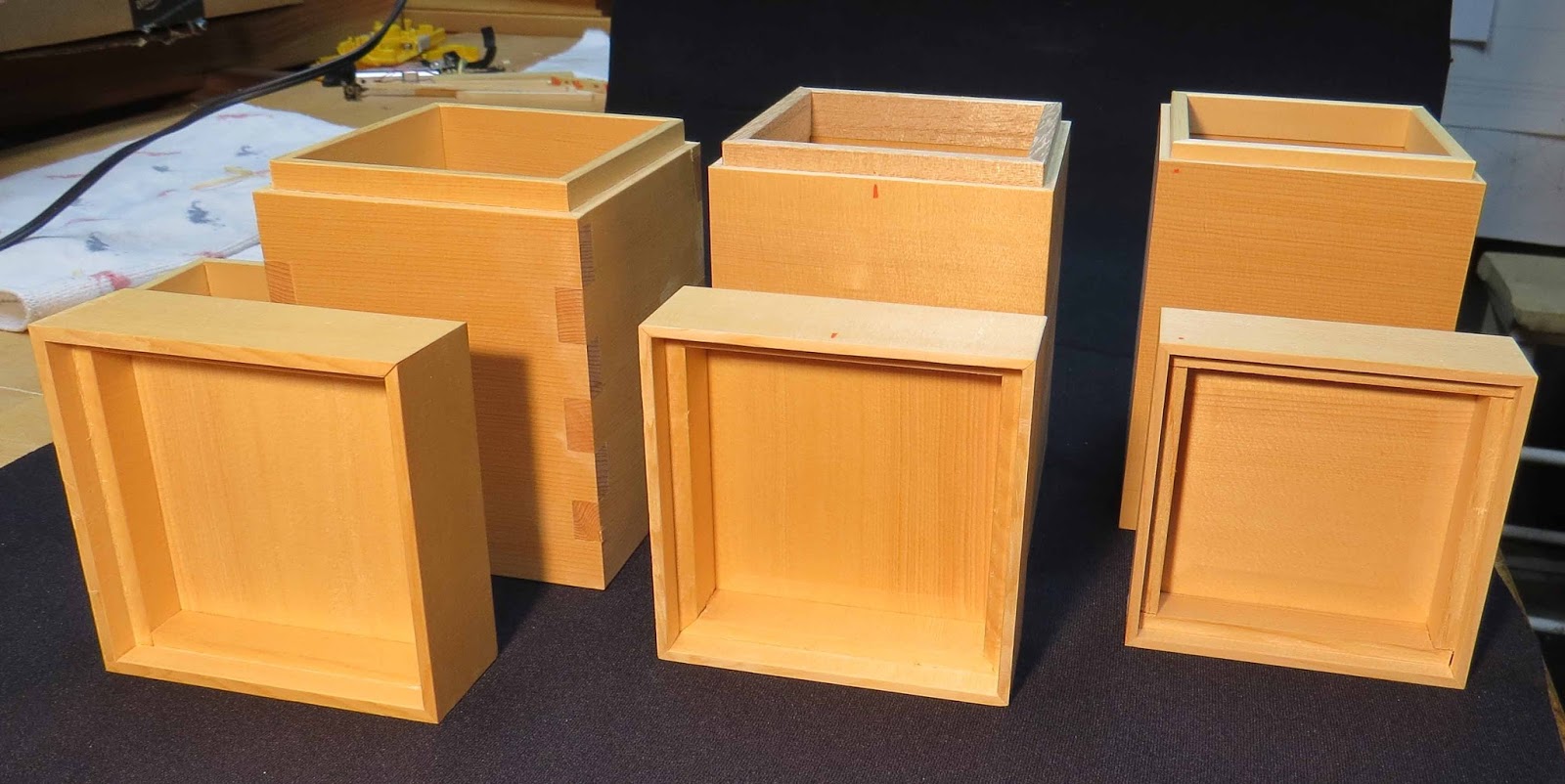 Blind mitered finger joint boxes