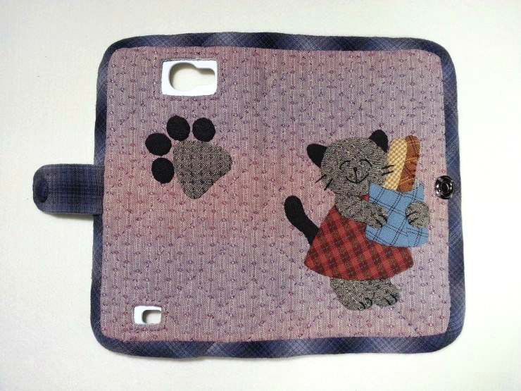 How to make tutorial mobile phone bag case purse fabric sewing quilting patchwork applique.