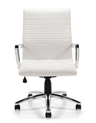 White Leather Ribbed Back Office Chair at OfficeAnything.com White Leather Ribbed Back Office Chair at OfficeAnything.com