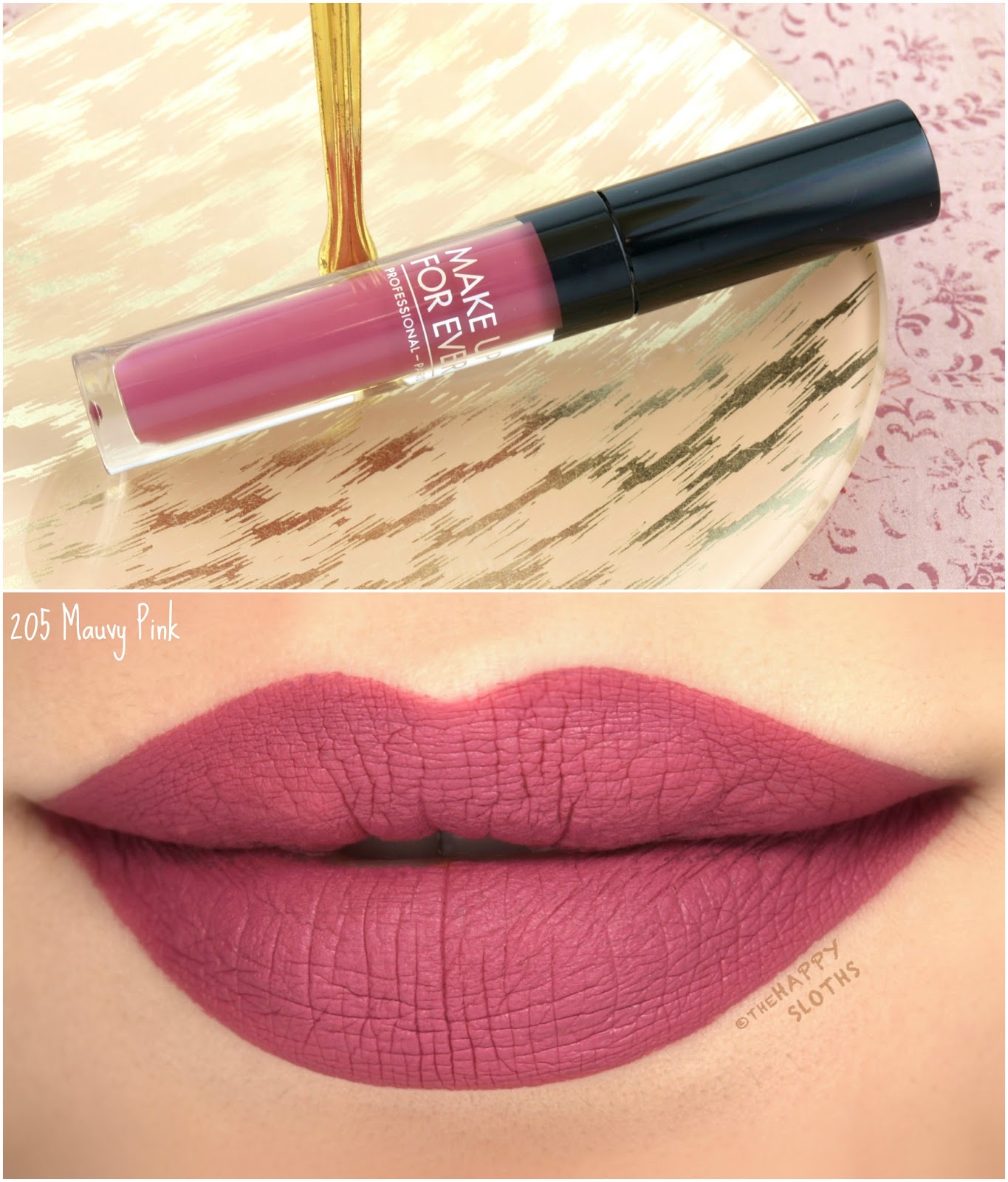 Make Up For Ever Artist Liquid Matte | 205 Mauvy Pink: Review and Swatches