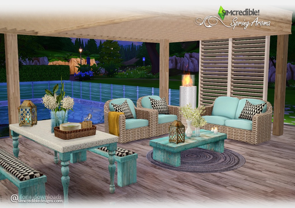 Sims 4 CC's The Best Spring Aroma Outdoor Set by Simcredible Designs