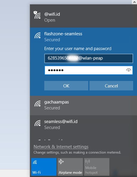 Cara Menghubungkan WiFi Flashzone-Seamless ke PC/laptop 7