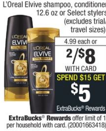 LOreal Elvive shampoo, conditioner  cvs deal