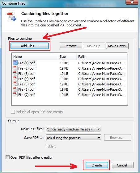 how to combine PDF Files