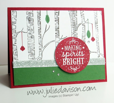 Stampin' Up! Among the Branches + Woodland Embossing Folder Christmas Card #stampinup 2015 Holiday Catalog www.juliedavison.com