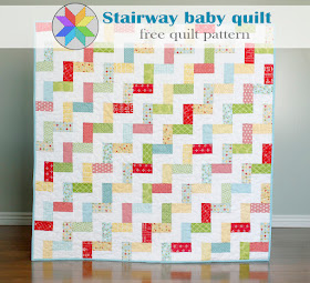 Stairway baby quilt - a free pattern from Andy Knowlton of A Bright Corner
