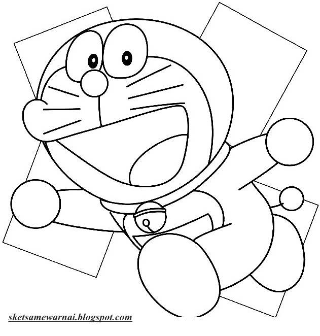 Sketsa Mewarnai Gambar Doraemon - Sketsa Mewarnai