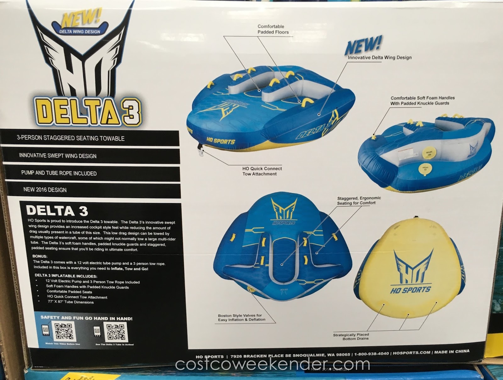 HO Sports Delta 3 Towable Float Costco Weekender
