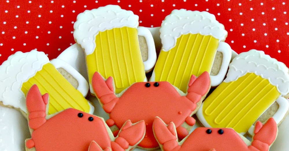 Sugar Dot Cookies Beer Mug and Crab Sugar Cookies
