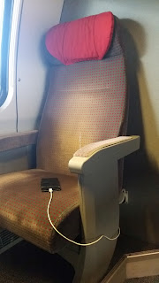 Charging outlet while on the train