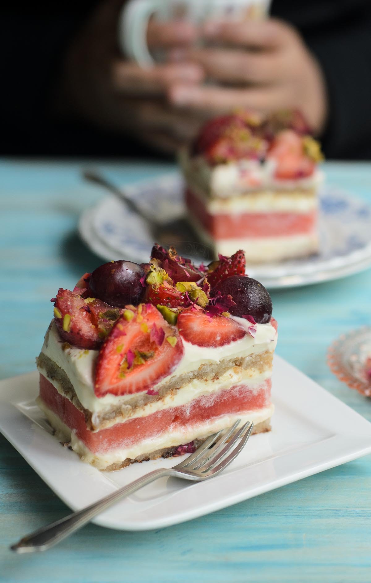 Watermelon and Strawberry Cake image