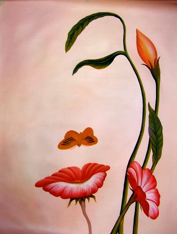 25 Gambar Lukisan Bunga dan Pohon High Resolution - Seni Rupa