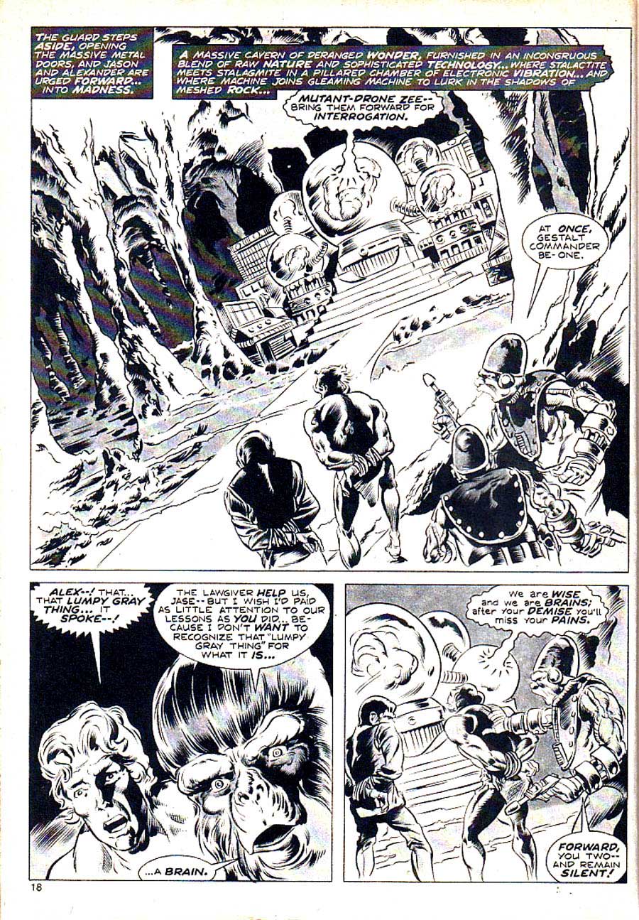 Planet of the Apes v1 #3 curtis magazine page art by Mike Ploog