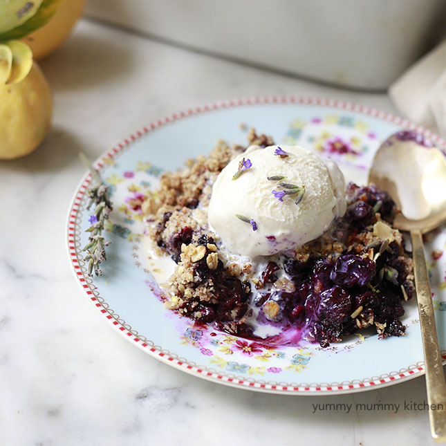 Blueberry Crisp with Almond Topping