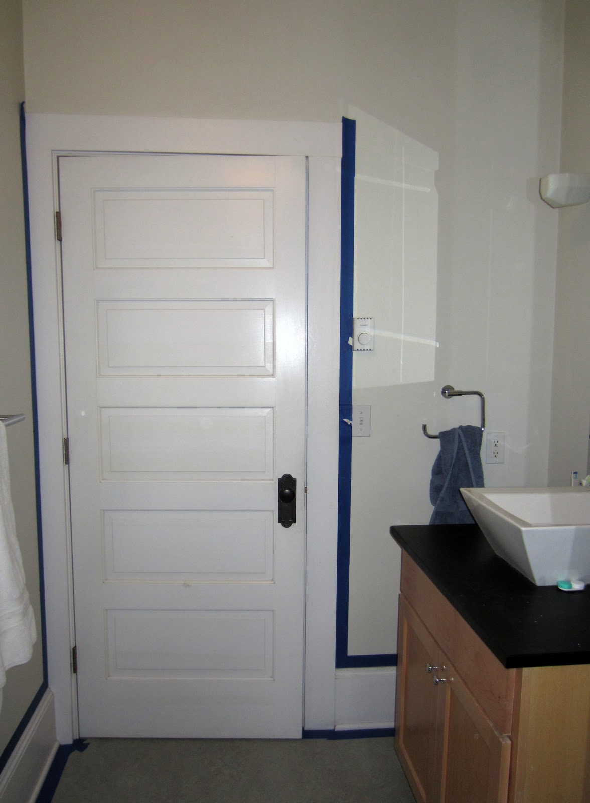 Castle and Mason Bathroom Trim Painting Around the Toilet