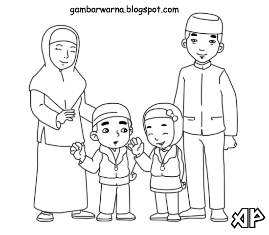 Mewarnai Keluarga Muslim Belajar Gambar Berikut Bmg Memberikan Bisa Kalian