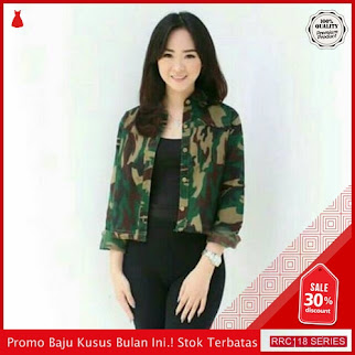 RRC118M24 Mini Terbaru Seoul Army Jacket Wanita Terbaru BMGShop
