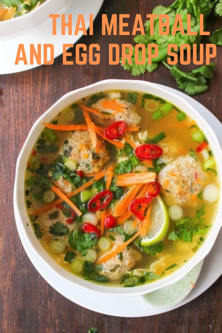 THAÌ MEATBALL AND EGG DROP SOUP - FOOD & HEALTHY