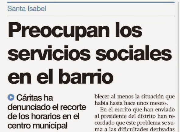 Servicios sociales ayuntamiento de Zaragoza recortes