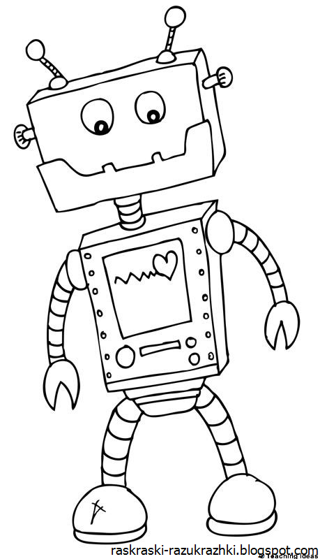 Робот Раскраска Для Детей 5 Лет